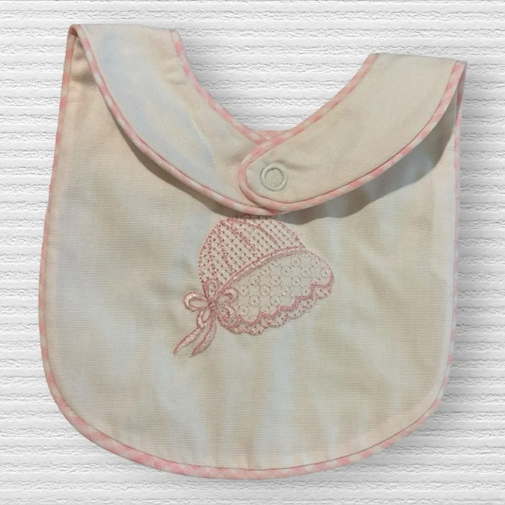 Vintage Embroidered Baby Girl Bib